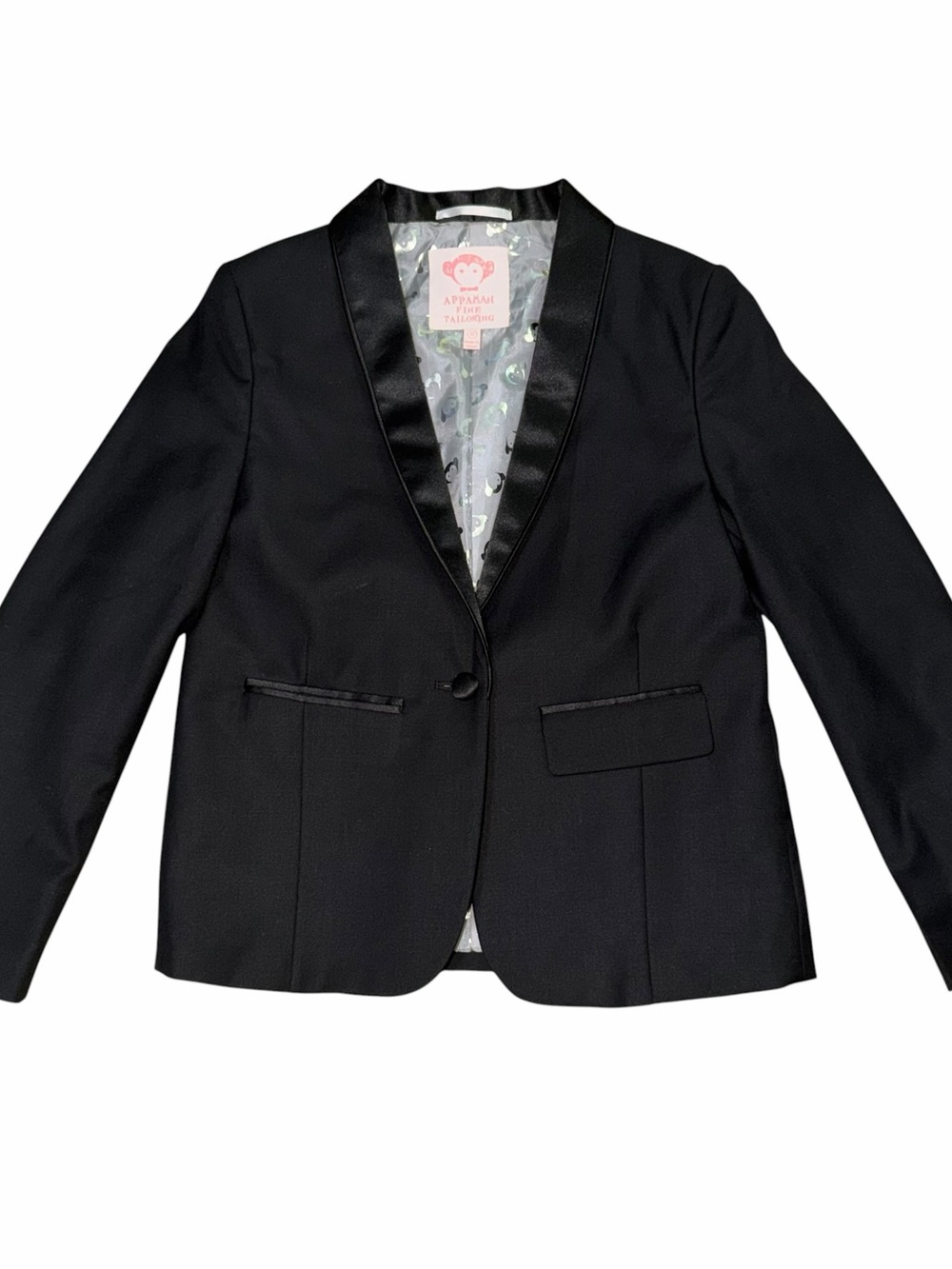 Appaman Black Satin-Trim Blazer